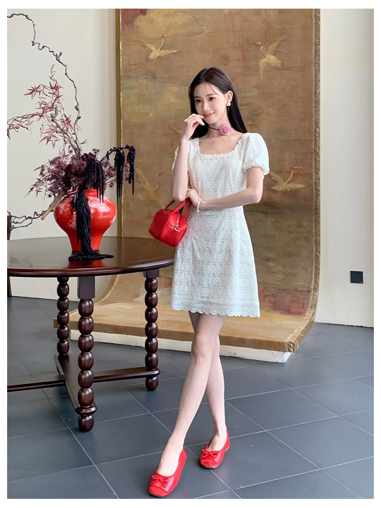 Lace pure France style elegant dress for women