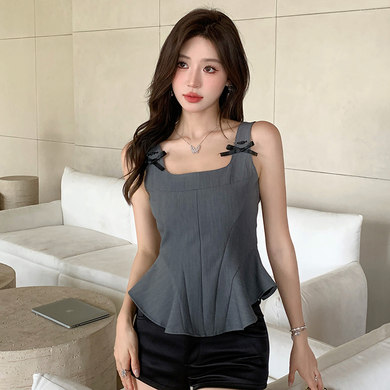 Stereoscopic short slim shirt niche summer tops for women