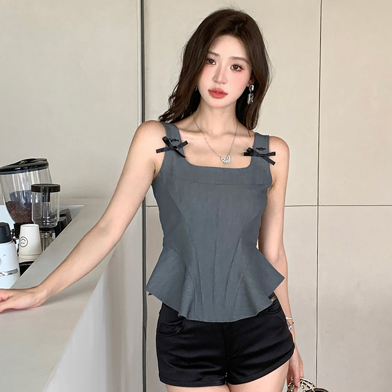 Stereoscopic short slim shirt niche summer tops for women