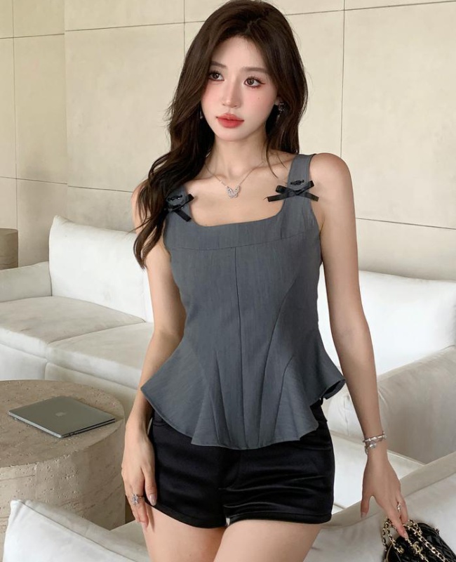 Stereoscopic short slim shirt niche summer tops for women