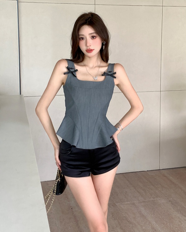 Stereoscopic short slim shirt niche summer tops for women