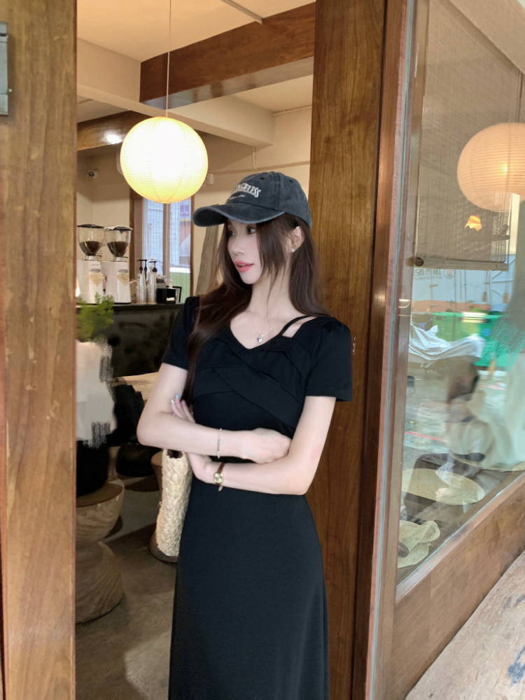 Casual A-line dress slim temperament long dress for women