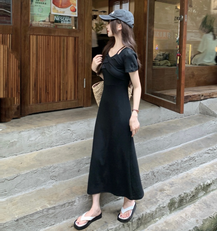 Casual A-line dress slim temperament long dress for women