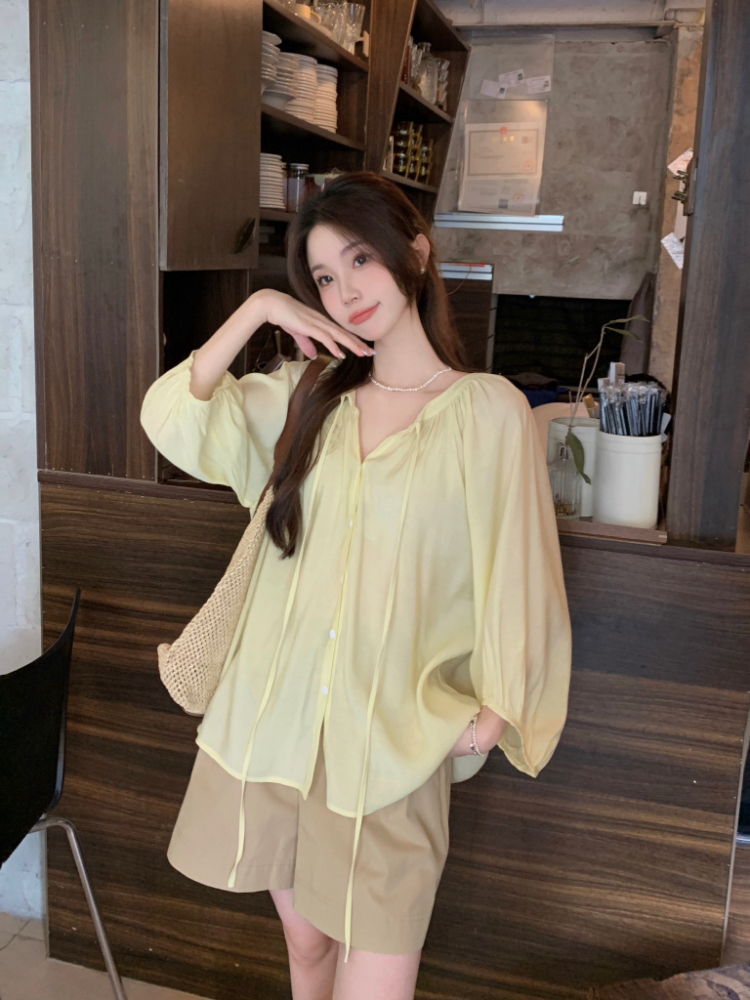 Frenum France style shirt loose sweet tops for women