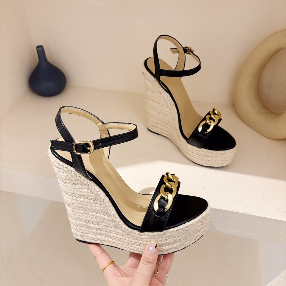 Simple high-heeled shoes slipsole sandals for women