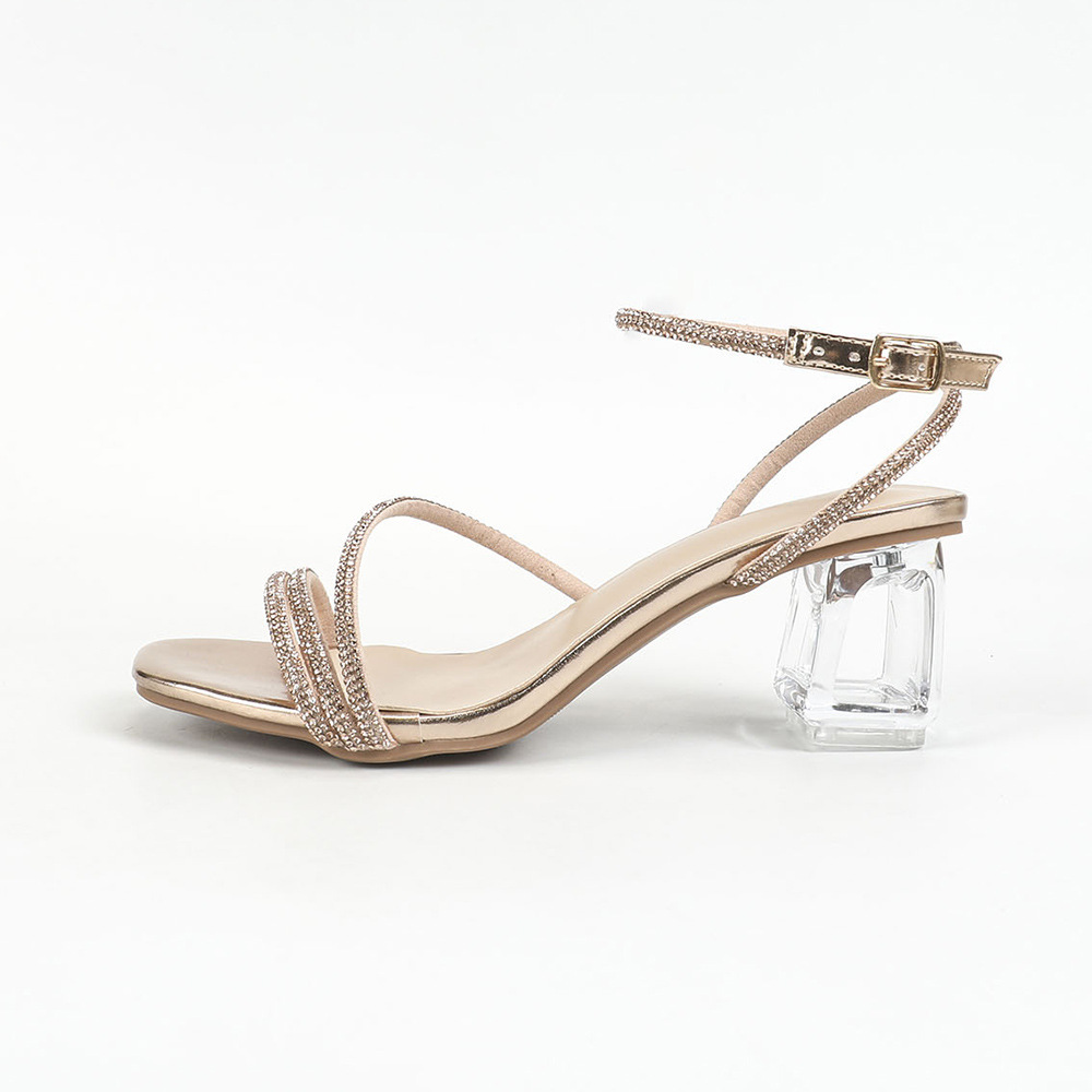 Lady pearl high-heeled thick sandals for women