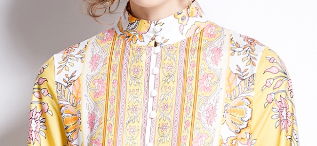 Sweet tender retro slim printing dress for women