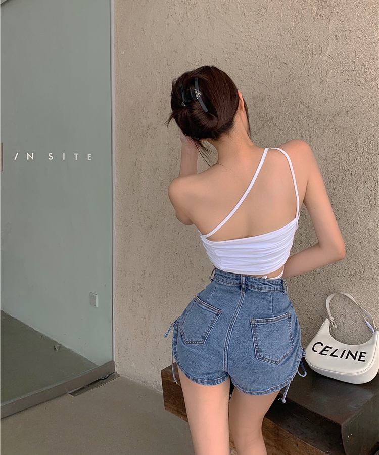 Retro sexy temperament short jeans fashion frenum shorts