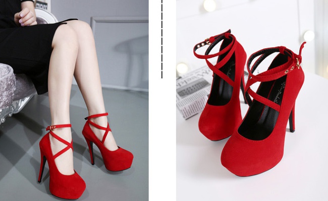 Autumn and winter high-heeled shoes platform for women