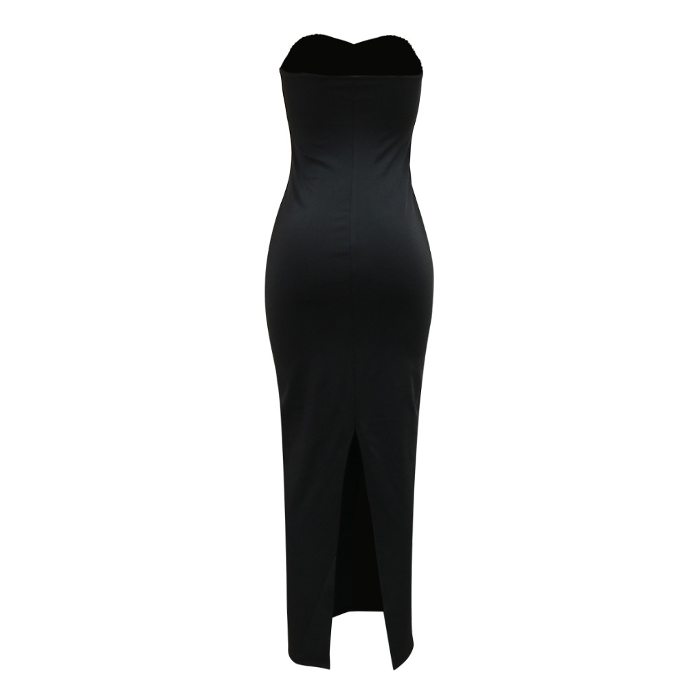 Long split dress sleeveless evening dress for women