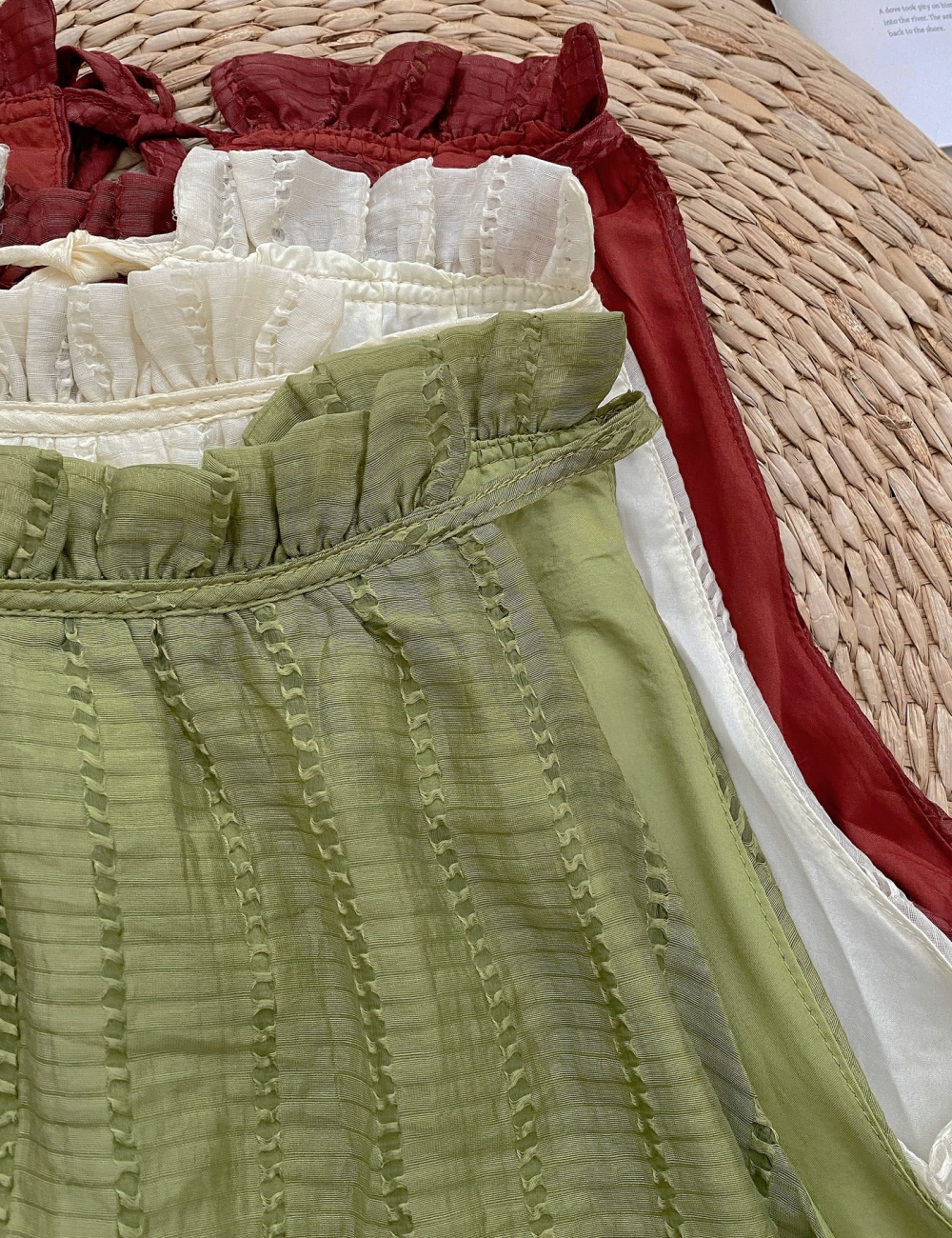 Halter summer enticement skirt bandage back pure tops 2pcs set