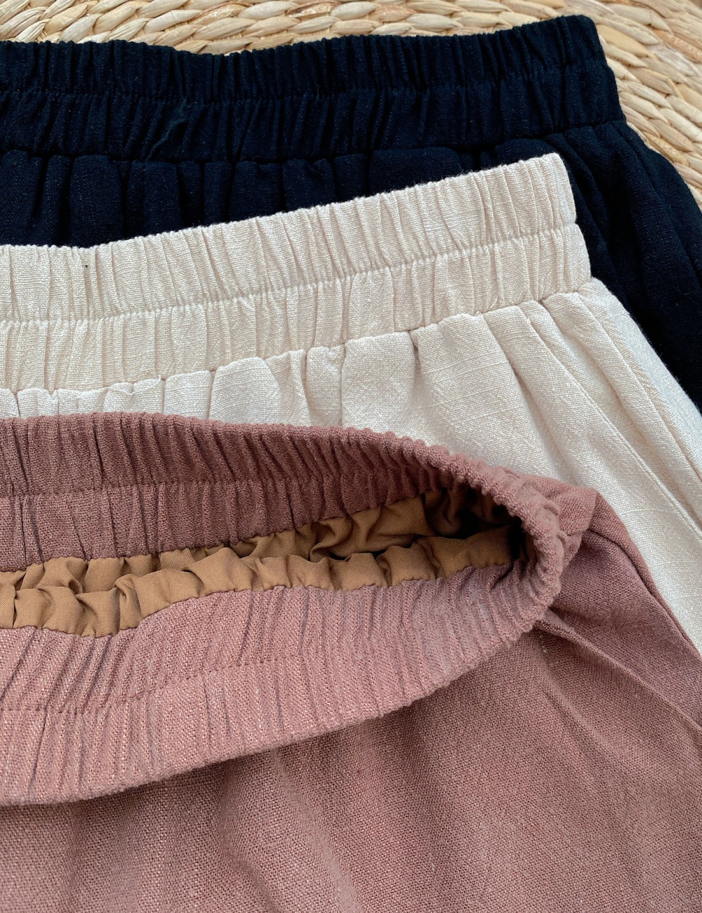 Pure cotton linen tops sleeveless short skirt a set