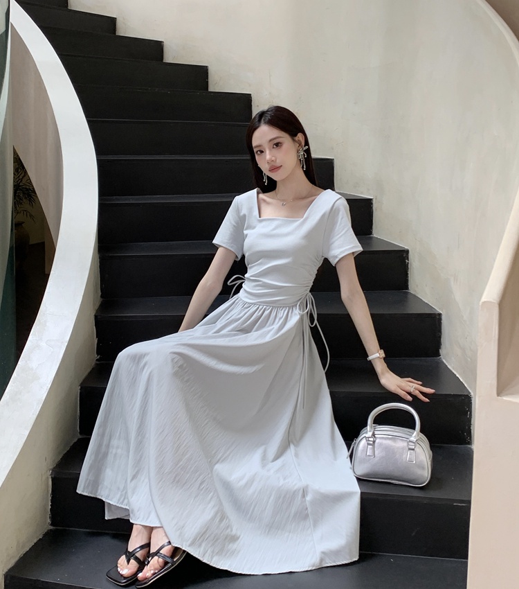 France style pinch pleated temperament dress