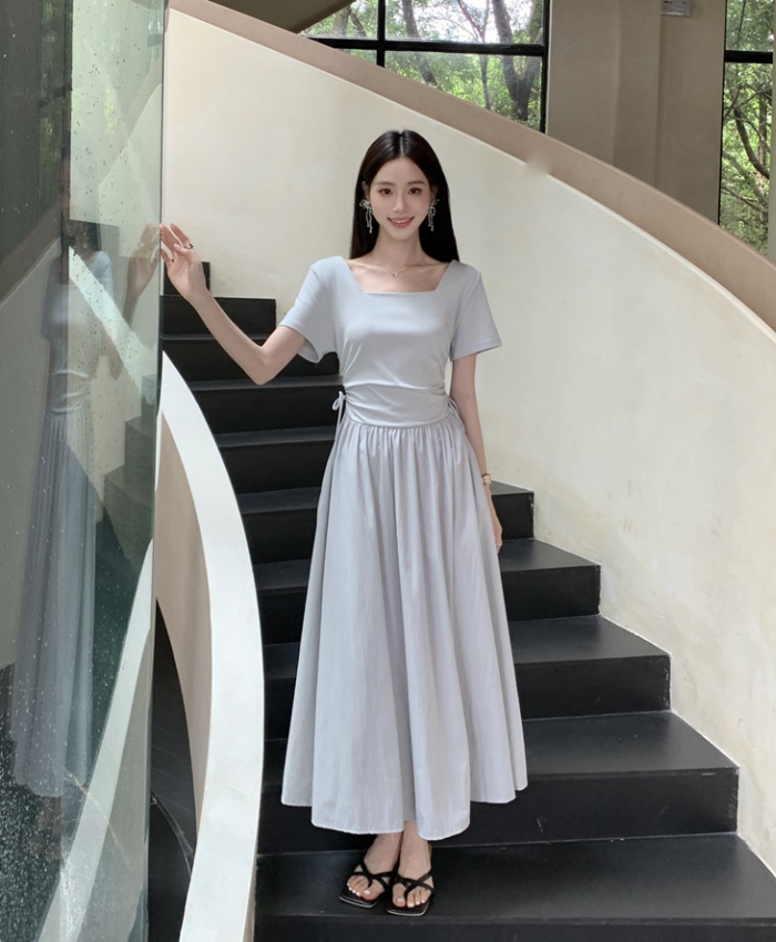 France style pinch pleated temperament dress