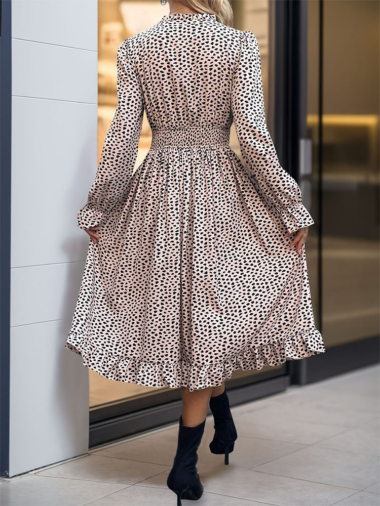 Autumn European style leopard dress for women