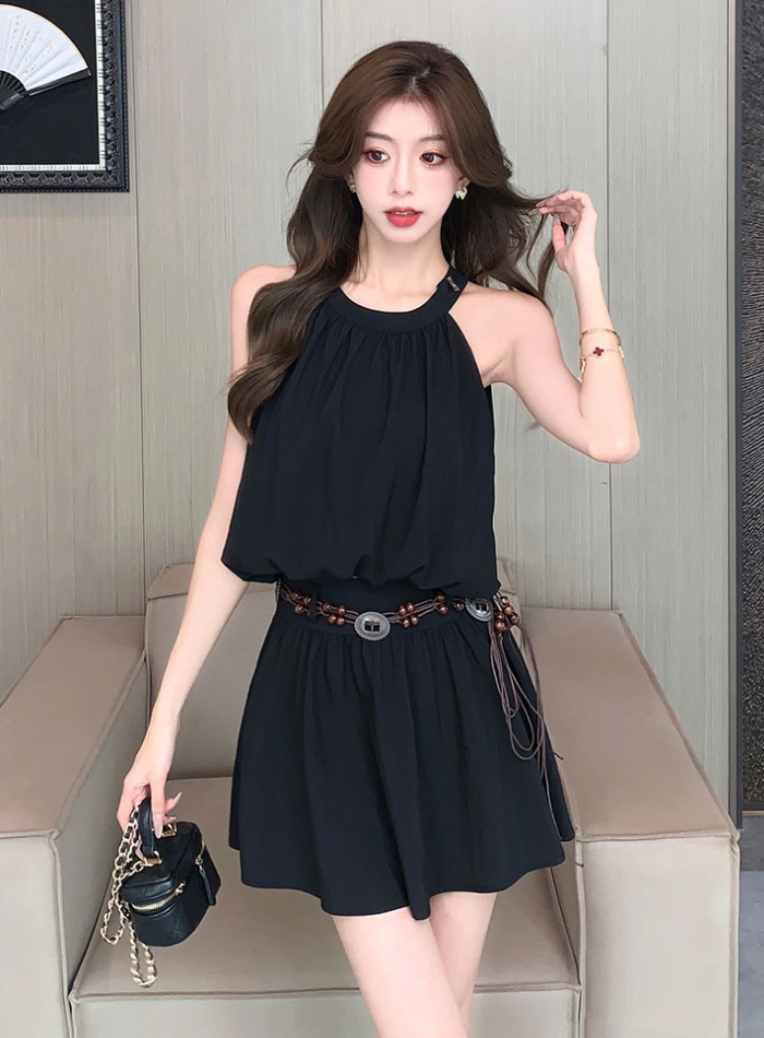 Korean style summer skirt halter vest 2pcs set
