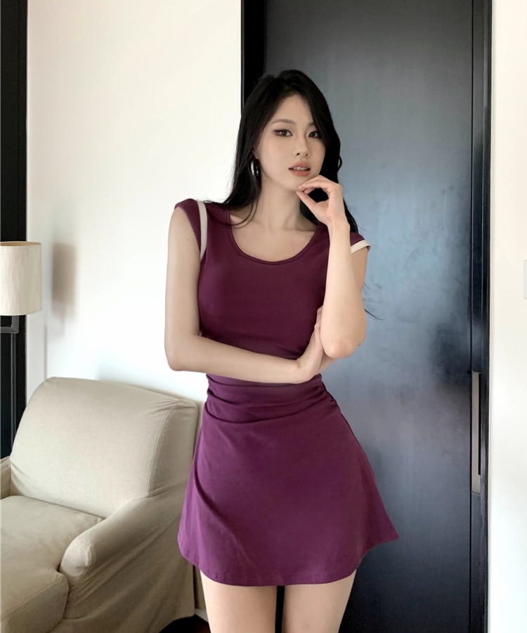 Summer sexy T-back spicegirl purple dress for women
