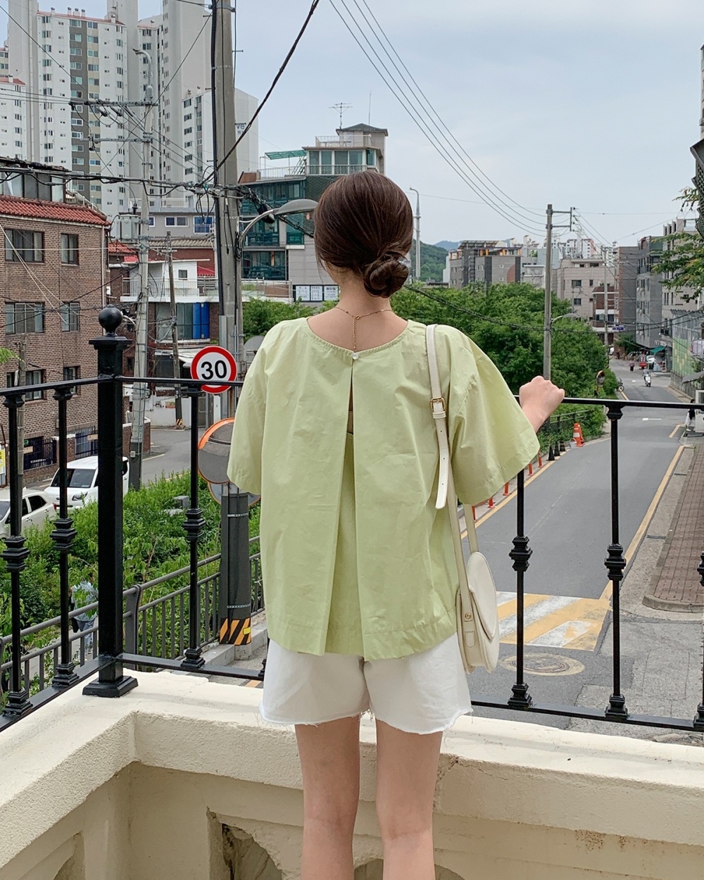 Korean style fashion tops halter short sleeve shirt