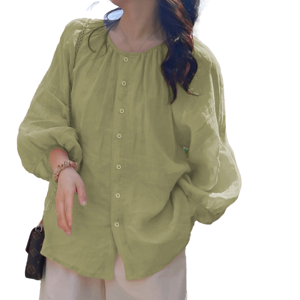 Large yard loose round neck shirt for women