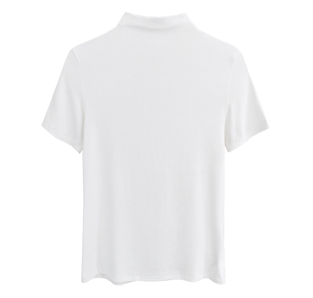 All-match simple slim short sleeve basis pure tops