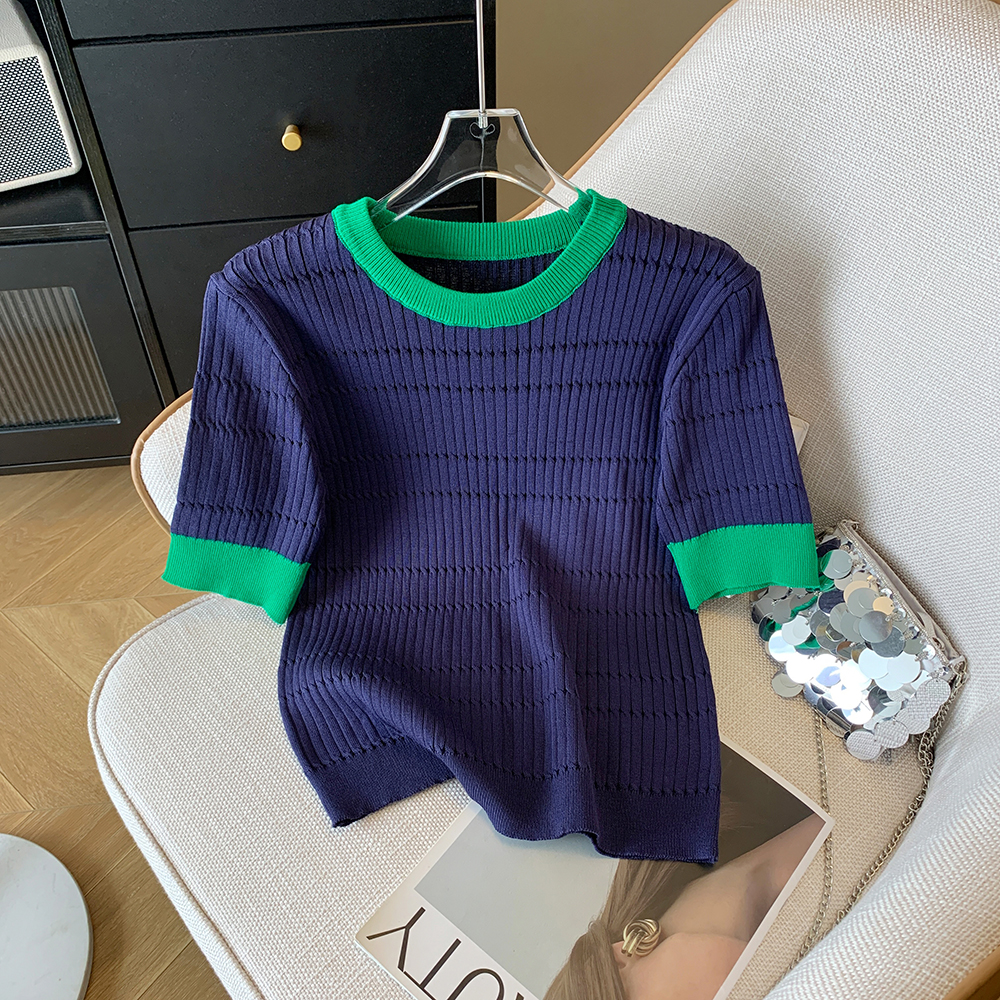 Spring and summer tops green sweater for women