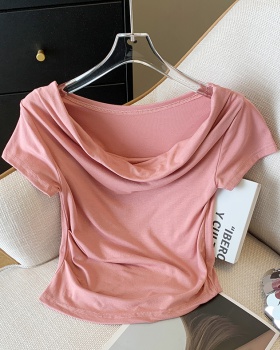 Summer short sleeve T-shirt slim spicegirl tops for women