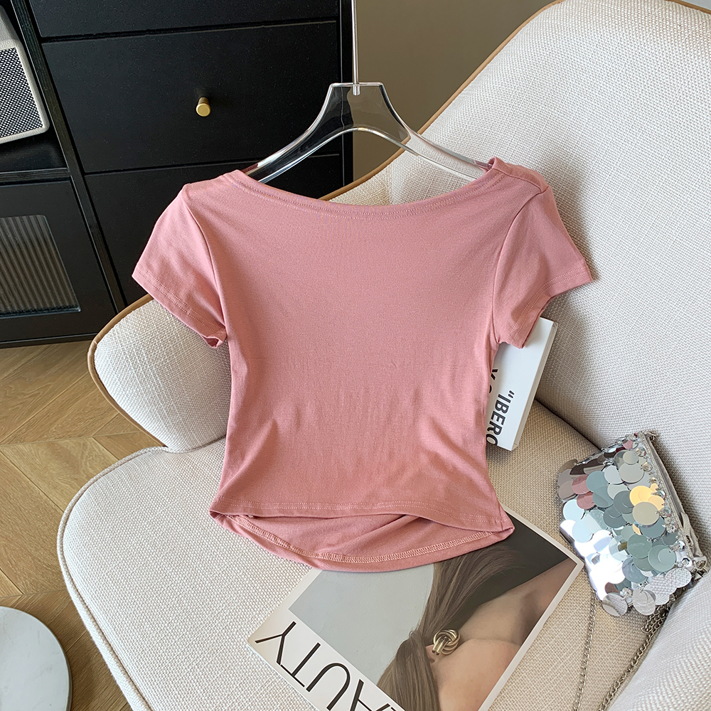 Summer short sleeve T-shirt slim spicegirl tops for women