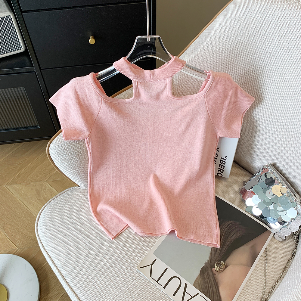 Summer halter tops Chinese style T-shirt for women