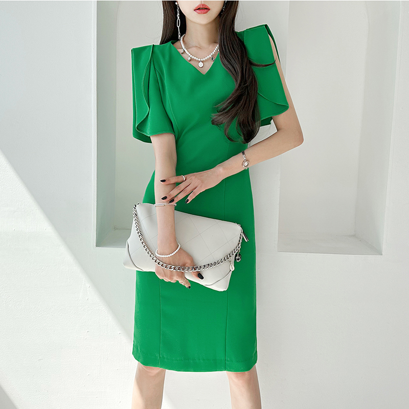 Long temperament summer Korean style dress for women