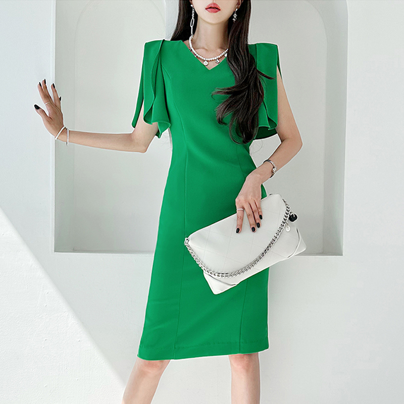 Long temperament summer Korean style dress for women