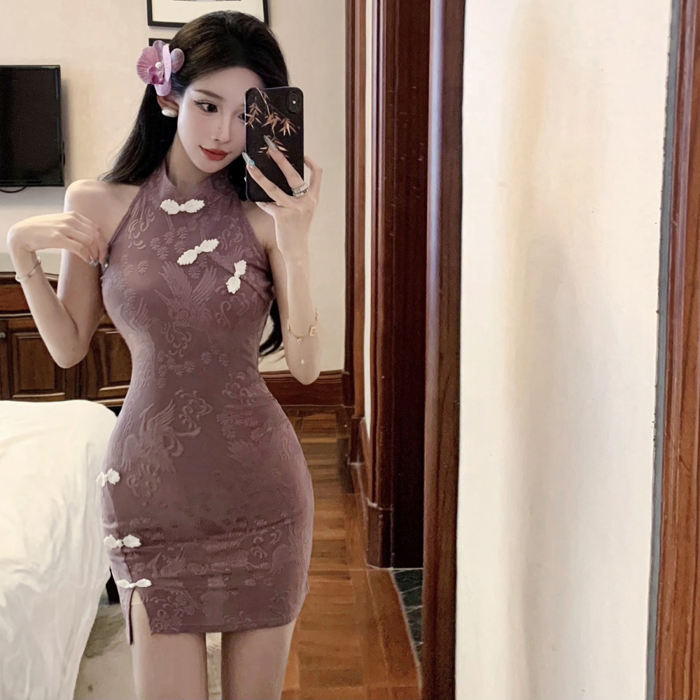 Summer light short dress slim retro cheongsam