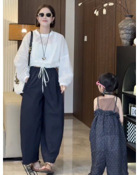 Simple Korean style casual pants all-match small shirt a set