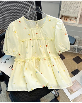 Lace sweet summer shirt short small fellow tops for women