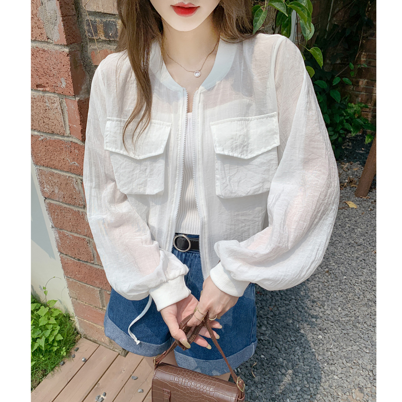 Korean style thin sun shirt chiffon coat for women