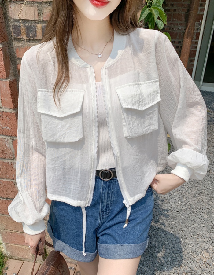 Korean style thin sun shirt chiffon coat for women