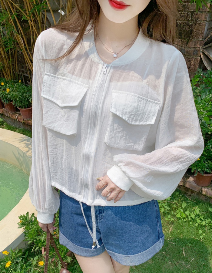 Korean style thin sun shirt chiffon coat for women