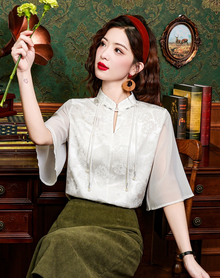 Light small fellow horse-face skirt summer Chinese style shirt