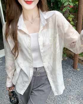 Loose long sleeve thin blooming shirt for women
