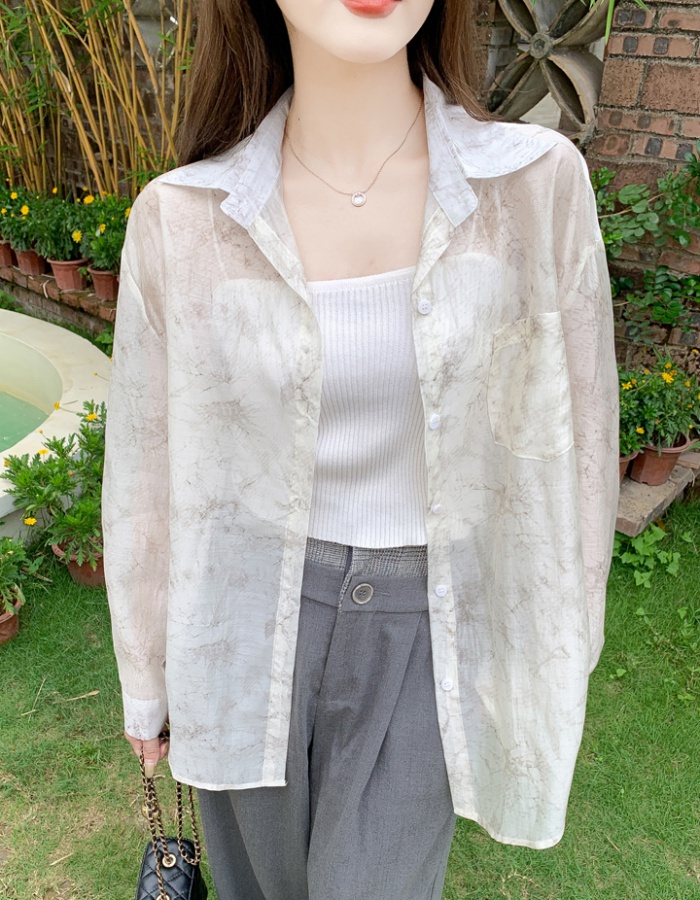 Loose long sleeve thin blooming shirt for women