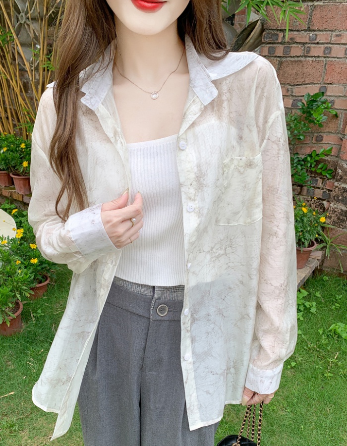 Loose long sleeve thin blooming shirt for women