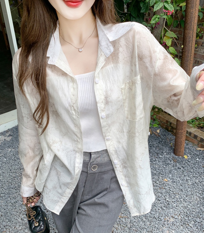 Loose long sleeve thin blooming shirt for women