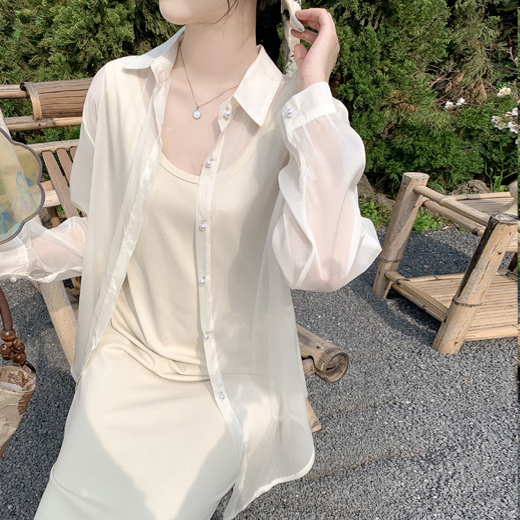 Summer white V-neck tops puff sleeve short sleeve shirt