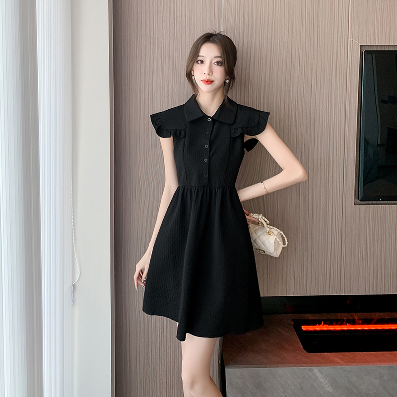 Lotus leaf edges summer doll collar show young slim dress