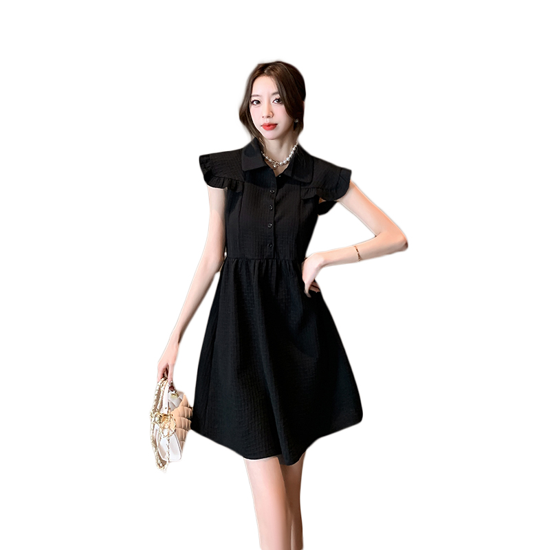 Lotus leaf edges summer doll collar show young slim dress