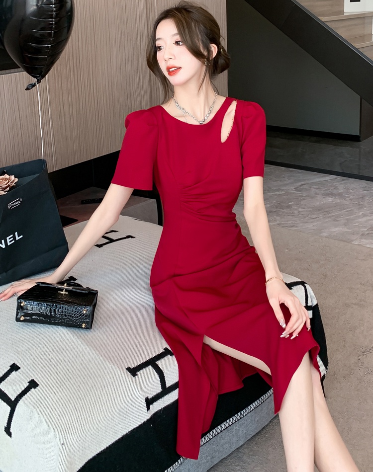 Temperament split summer hollow sexy ladies dress