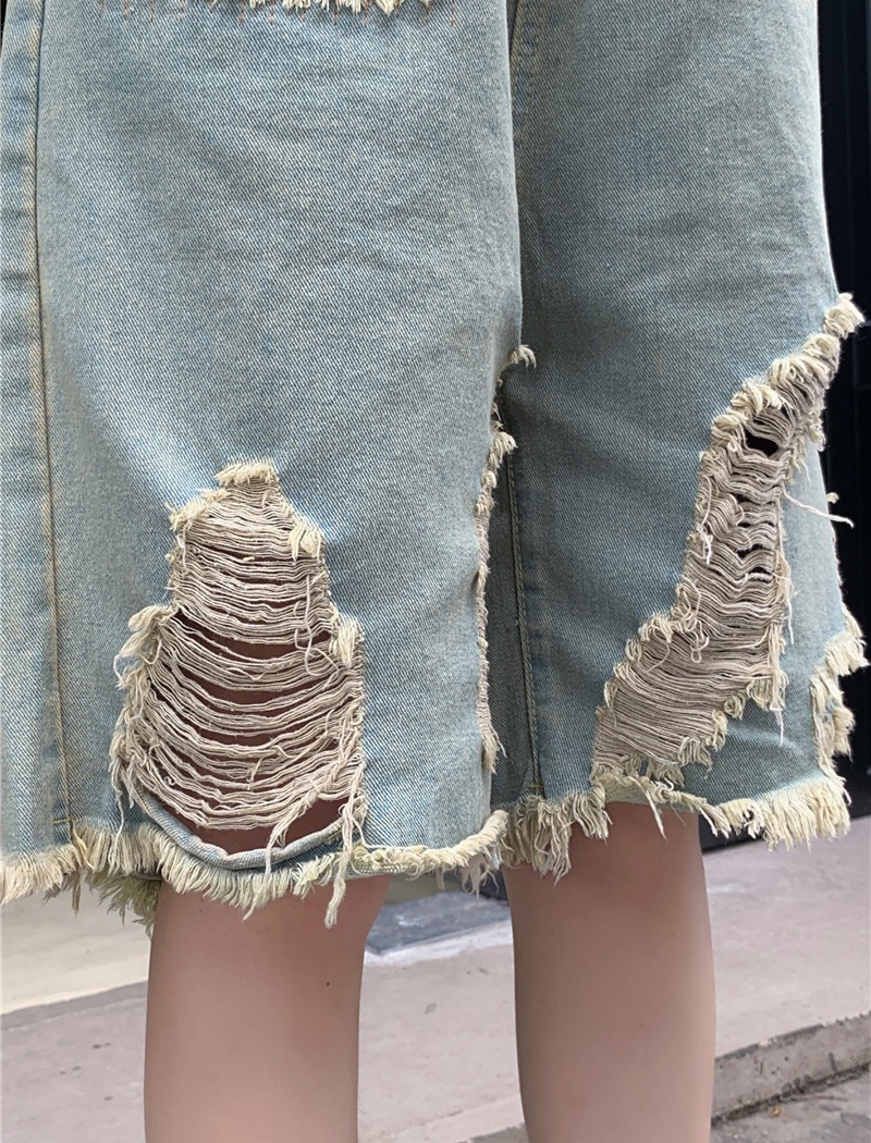 Loose large yard burr shorts fat holes short jeans for women