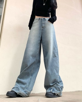 Large yard mopping jeans couples wide leg pants
