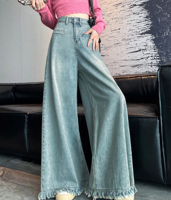 Large yard high waist slim speaker wide leg pants