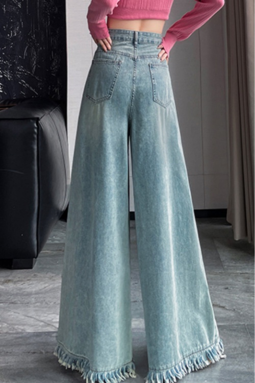 Large yard high waist slim speaker wide leg pants