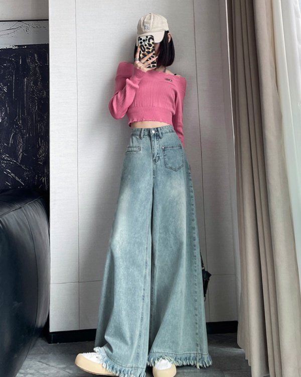 Large yard high waist slim speaker wide leg pants